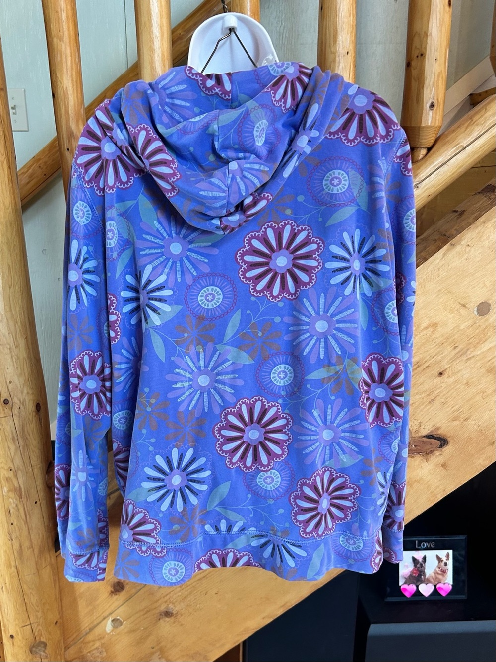 Fresh Produce colorful flowers hoodie - periwinkle / lavender - Picture 8 of 10
